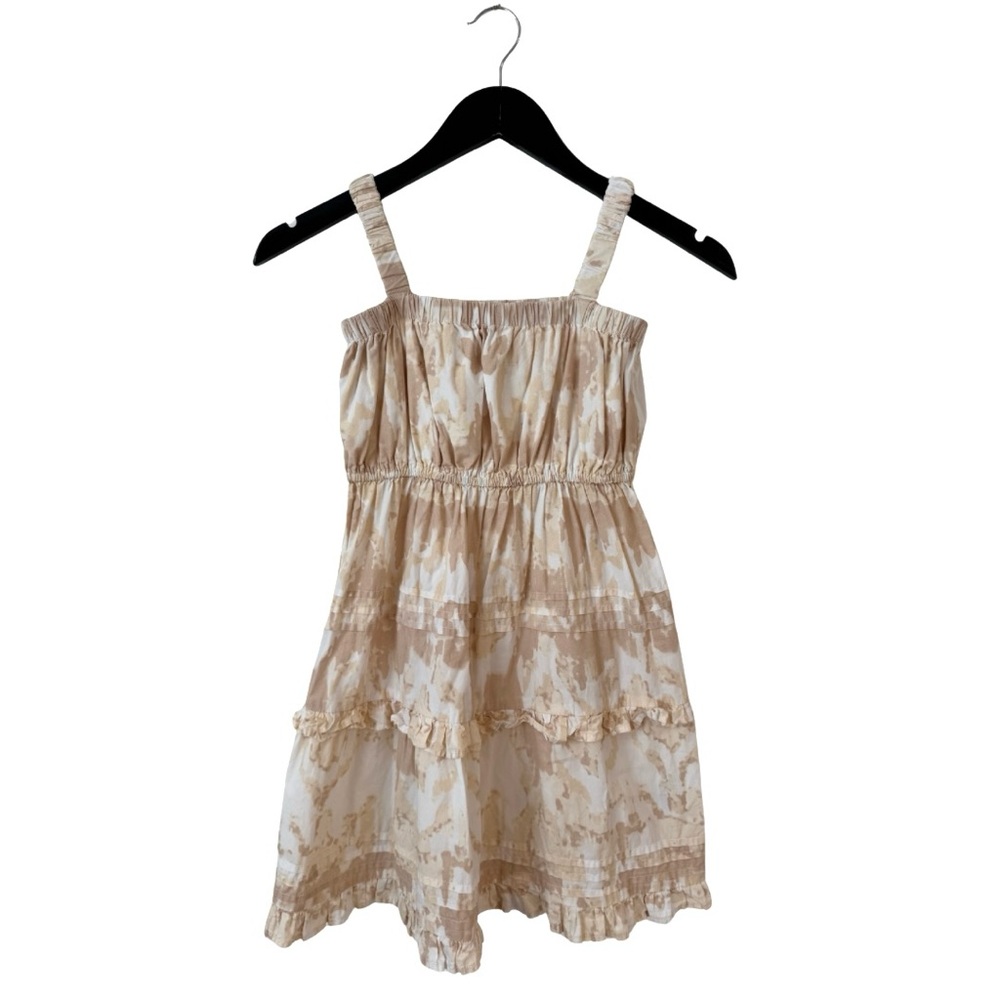 Cleobella Littles Girls 6 Tiered Midi Length Dress Beige Tan Pia Watercolor Boho - Picture 2 of 8